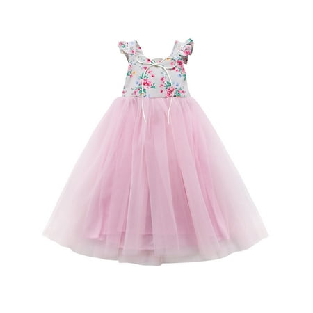 

Baby Kids Girls Princess Dress Pageant Wedding Birthday Party summer Lace Long Dresses