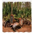 thumbnail image 3 of Ambesonne Rustic Shower Curtain, Tropical Forest Palms, 69"Wx84"L, Brown Green, 3 of 5