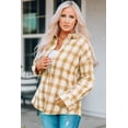 thumbnail image 4 of ABPHQTO Camisa a cuadros amarilla con cuello vuelto para mujer, 4 of 5