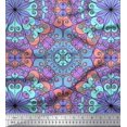 thumbnail image 1 of Soimoi Polyester Crepe Fabric Mandala Kaleidoscope Fabric Prints by Yard 52 Inch Wide, 1 of 3