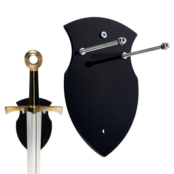 Katana Wall Mount Holder Black Plaque Swords Hanger Vertical Display Holder Single Stand Rack for Swords Collectors Home Decor Men Husband Gift