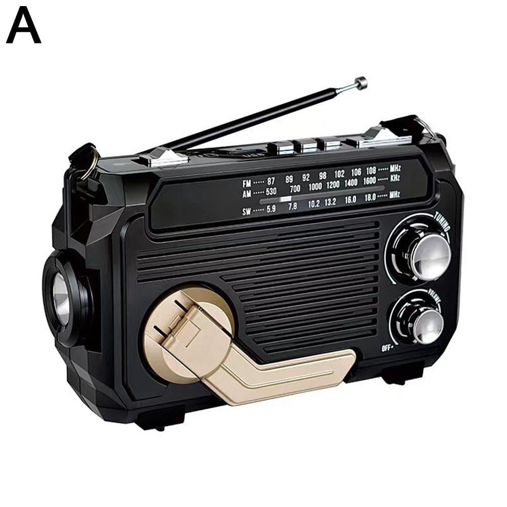 Solar Hand Crank Emergency Radio with Bluetooth Speaker, Portable AM SW Weather Radio, Flashlight, Phone Charger, Waterproof for Outdoor Survival