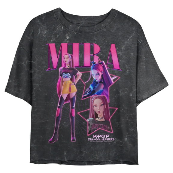 Juniors KPop Demon Hunters Mira Pop Idol Stars Logo Cropped T-Shirt