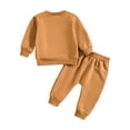 thumbnail image 7 of larppty Baby and Toddler Boy Fall Outfits Shirt and Pants Clothes Set (Brown,3-6 Months), 7 of 7