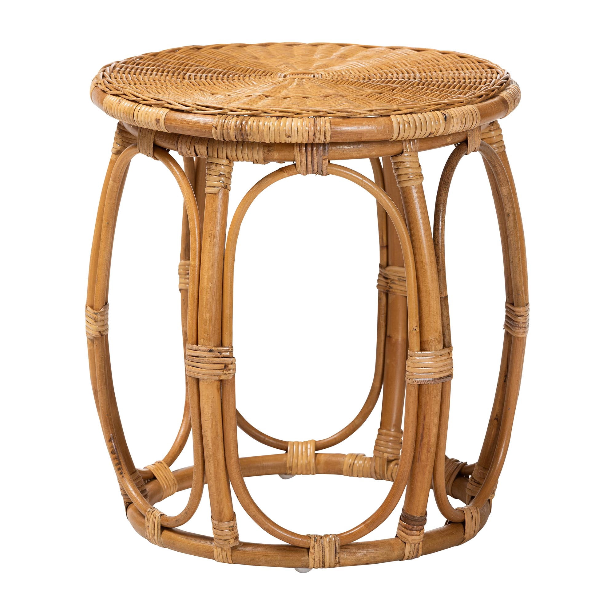 bali & pari Jayana Boho End Table, Light Honey