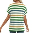 thumbnail image 2 of Jalioing Striped T Shirt Women's V Neck Casual Short Sleeve Dropped Shoulder Tees Tops Summer Fashion Loose Shirts, 2 of 6