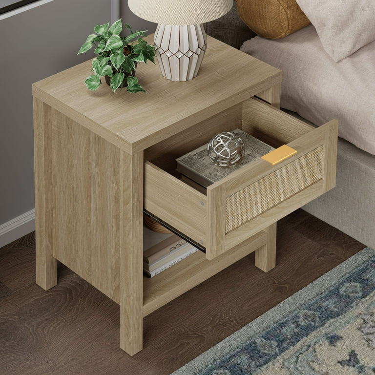 Light oak side table with drawer discount
