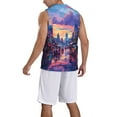 thumbnail image 2 of Naloa Taxi Colorful Town Basketball Jersey Reversible Men's Mesh Athletic Sports Shirts Training Practice S-4XLX-Large, 2 of 6