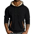 thumbnail image 3 of DIOAZUD Men's Pullover Hoodie Thick Sherpa Lined Kangaroo Pocket Winter Warm Fleece Hoodie Athletic Sweatshirts for Men, 3 of 10