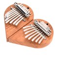 thumbnail image 4 of 8 Key Thumb Piano, Lightweight Kalimba Exquisite Mini Finger Instrument Easy Operation 2Pcs With Lanyards For Entertainment For Music Lovers For Traveling Heart Shape Left + Right, 4 of 8