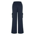 thumbnail image 4 of yievot Wide Leg Sweatpants for Women, Fleece Loose Fit Open Bottom Lounge Womens Cargo Sweatpants with Pockets, 4 of 7