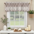 thumbnail image 3 of Geometric Moroccan Window Valance Curtain Moroccan Trellis Grey Brown Rod Pocket Short Curtain for Living Room, Bedroom & Kitchen Window Decor 54x18in, 3 of 8