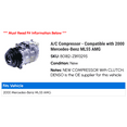 thumbnail image 2 of A/C Compressor - Compatible with 2000 Mercedes-Benz ML55 AMG, 2 of 2