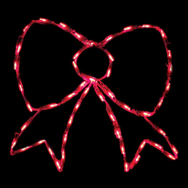 23 in. Ourdoor Red LED Bow Display 50 Bulbs