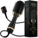thumbnail image 1 of Cepillo secador de pelo profesional, secador y voluminizador de oro negro, cepillo de aire caliente para mujeres, forma ovalada de 75 mm (oro negro), 1 of 5