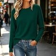 thumbnail image 2 of Lmueinov Sweaters for Women Cotton Knit Crew Neck Relaxed Long Sleeve Lightweight Business Casual Pullover Layering Soft Sweater Fall, S-3XL, 2 of 8
