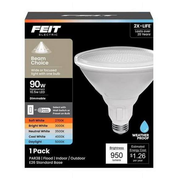 Feit Electric 3018692 90W PAR38 E26 Medium LED Bulb - Adjustable White Equivalence