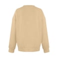 thumbnail image 5 of Stamzod Womens Sweatshirt Fall Fashion V-Neck Pullover Long Sleeve Top Casual Drop Shoulder Sweatshirts for Women Khaki D L, 5 of 6