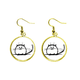 thumbnail image 1 of Curly pesada línea de sonrisa de gato sentado Ear Dangle Golden Drop Earring Jewelry Mujer Unbranded M, 1 of 3