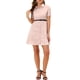 thumbnail image 2 of Vestido de camisa de verano elegante con cinturón A-line para mujer INSPIRE CHIC en rosa L, 2 of 5