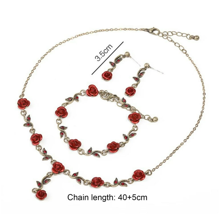 Red necklace and bracelet deals set