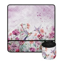 SEANATIVE Flower Hummingbird Sewing Machine Mat with Small Cylinder Aesthetic Sewing Machine Accessories Protective Mats for Most Sewing Machines Home Decor