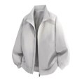 thumbnail image 3 of Lightweight Track Jackets for Men Casual Loose Fit Windbreaker Stylish Light Fall Spring Golf Work Dress Business Coat with Side Pocket, 3 of 7