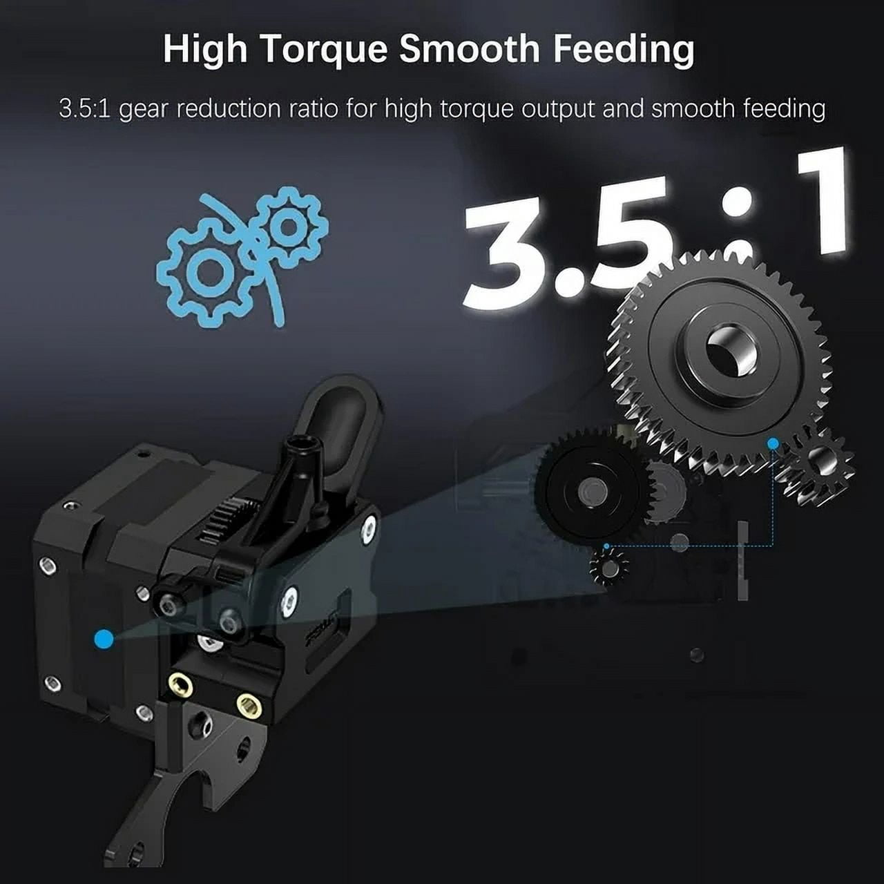 Creality Official Sprite Extruder Pro Dual Gear Feeding All Metal Design 3.5: 1 gear ratio for Ender 3, Ender 3 Pro, Ender 3 Max, Ender 3 V2, supports CR Touch/BL Touch car