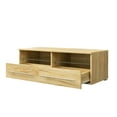 thumbnail image 6 of TV Stand with Led Lights, Small LED Entertainment Center for 40/42/43/45 Inch TV, LED TV Cabinet with Drawer and Tempered Glass Shelf for Bedroom, Living Room, Oak, 6 of 9