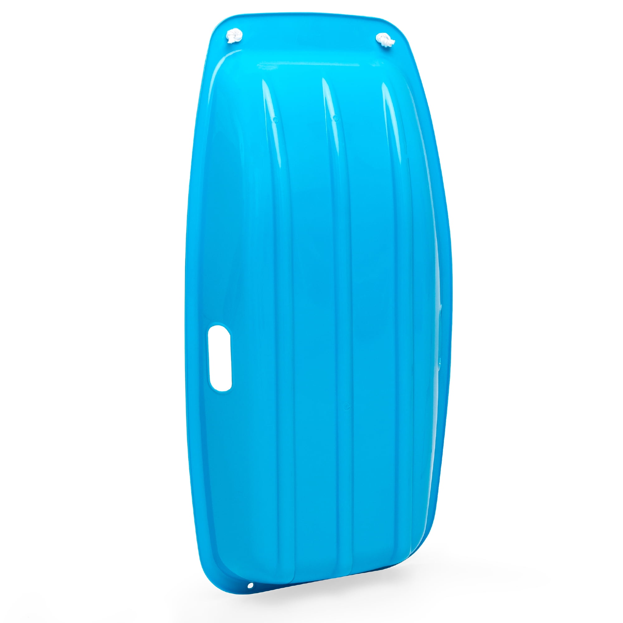 Best Choice Products 35in Kids Outdoor Plastic Sport Toboggan Winter Snow Sled Board w/ Pull Rope, 2 Handles - Ice Blue