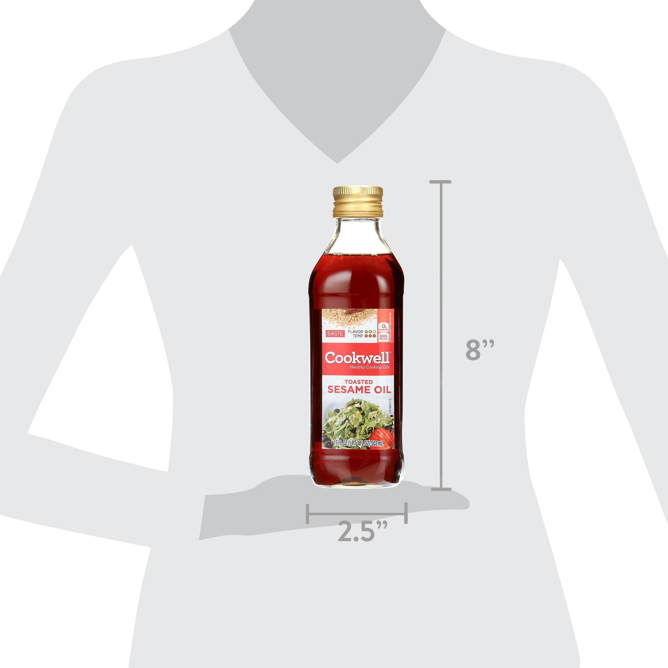 Cookwell Toasted Sesame Oil for Cooking and Basting, 17 fl oz