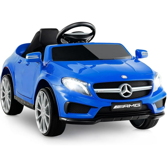 OLAKIDS 12V Electric Kids Ride On Car, Licensed Mercedes Benz GLA45 Toy Car with Remote Control, MP3 Plug, USB, 2 Speeds, LED Lights, Battery Powered Toy Vehicle for Toddler Children