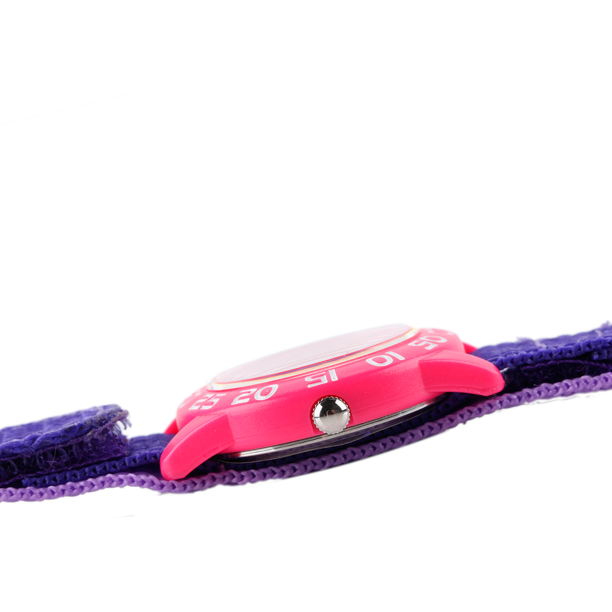 Frozen Anna & Elsa Girls' Plastic Case Watch, Purple Nylon Strap - image 3 of 6