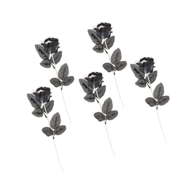 facefd Polyester Roses Halloween Table Centerpieces Party Decor diy Faux black and white