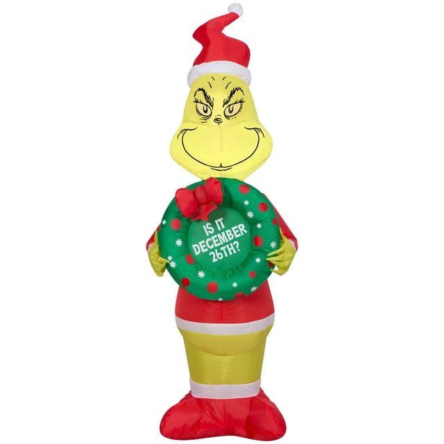 Inflable Gemmy Grinch con Corona de 122 cm de Alto