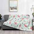 thumbnail image 2 of Honeii Cute Flamingo print throw blanket, crafted from cozy cotton flannel, offers versatile home decor as a bedding suitable for all seasons.-40"x30", 2 of 6
