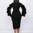 thumbnail image 2 of Womens Elegant Ruched Pleated Work Business Office Cocktail Party Pencil Dress, 2 of 8