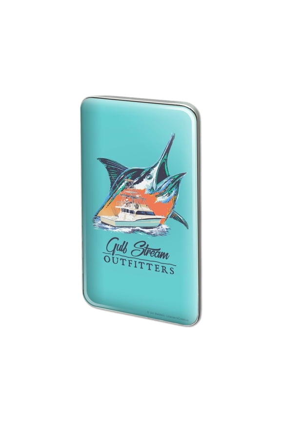 Gulf Stream Marlin Ocean Game Fishing Charter Boat Metal Rectangle Lapel Hat Pin Tie Tack Pinback