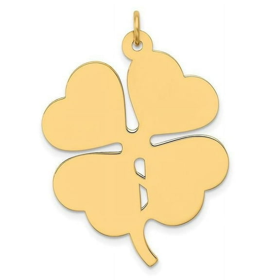 14k Plain .018 Gauge Engravable Clover 34x27mm Disc Charm XM255/18