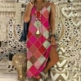 thumbnail image 2 of Pompotops Robe Longue Maxi Sans Manches à Imprimé, Col en V, Poches, Décontractée pour Femmes, Grande Taille, 2 of 8