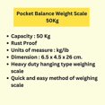 thumbnail image 3 of Pocket Balance Weight Scale - 50Kg, 3 of 5
