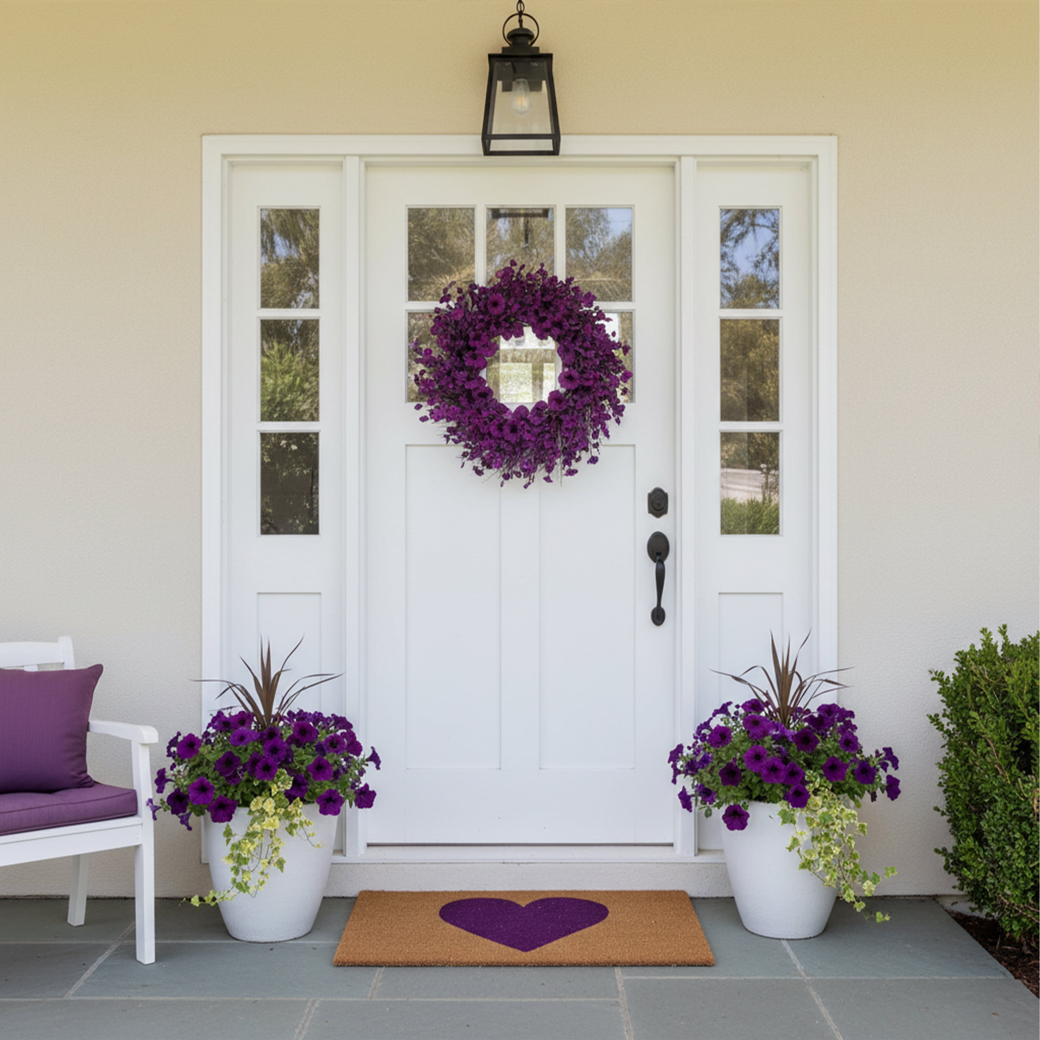 Calloway Mills 106771729 Purple Heart Doormat, 17 x 29 in.
