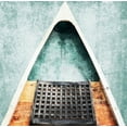thumbnail image 2 of Orlov, Irena 15x15 Black Ornate Wood Framed with Double Matting Museum Art Print Titled - Rustic Boat Teal Version, 2 of 4