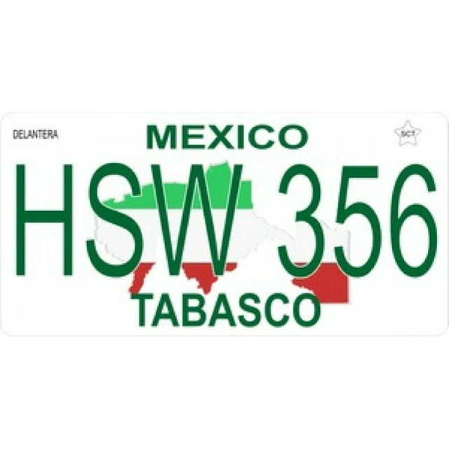 Mexico Tabasco Photo License Plate Free Personalization on this plate