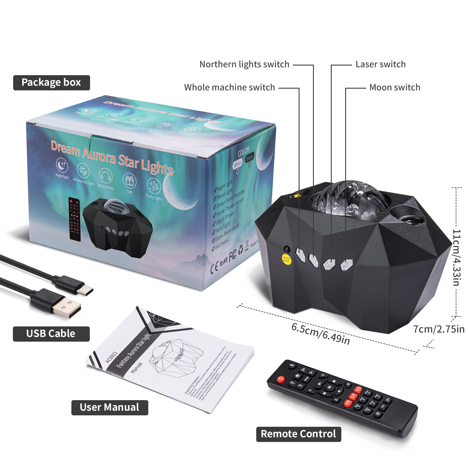 GPED 3-in-1 Star Galaxy Projector with Remote and Music photo 7