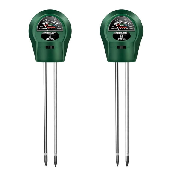 BN-LINK Soil Meter, 3-in-1 Plant Moisture Light PH Tester for Gardening, Farming Indoor & Outdoor Use, No Batteries Needed, 2 Pack, Green