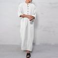 thumbnail image 2 of Mens Button Down Shirt Men Shirt Long Sleeve Colla Bodysuit Mens Button down Pajama T Top Piece Pajama Shirts Large Shirts Men Print Big And Tall Mesh Short Arabia Casual White M, 2 of 6