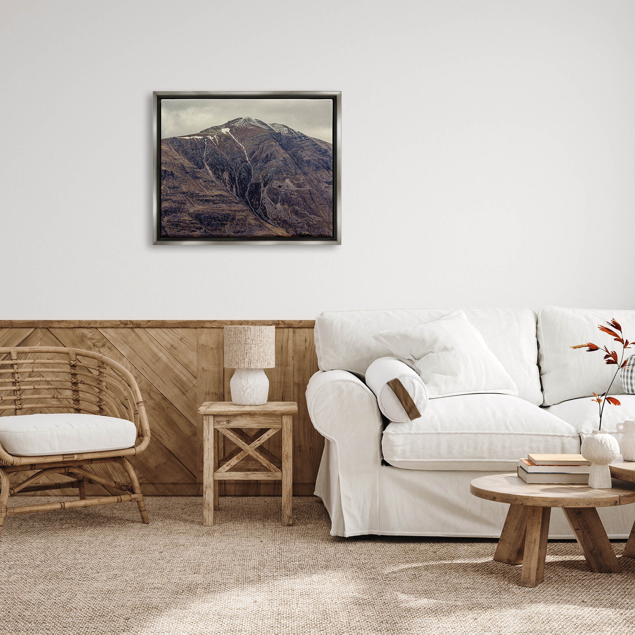 Stupell Industries Cloudy Mountain Peak Slope Photograph Luster Gray Floating Framed Canvas Print Wall Art, Design by Lil' Rue
