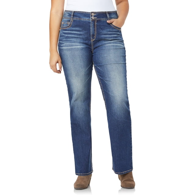 WallFlower Women's InstaStretch Luscious Curvy Bootcut Jeans, Twinkle, 3 Short