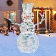 thumbnail image 2 of Costway 4 ft Iridescent Christmas Snowman with 100 White LED Lights Ground Stakes Zip Ties, 2 of 10